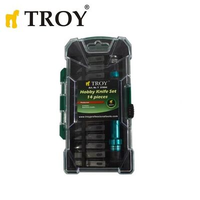 TROY 21604 Hobi Maket Bıçağı Seti, 14 Parça