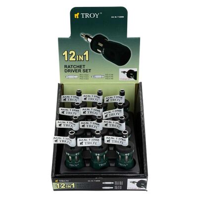 TROY 22006 Bits Uçlu Cırcırlı Topaç Tornavida Seti - 5