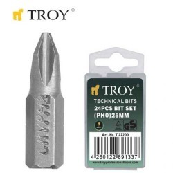 TROY 22203 Bits Uç Seti (PH3x25mm, 24 Adet) - 2
