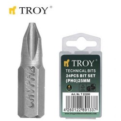 TROY 22203 Bits Uç Seti (PH3x25mm, 24 Adet) - 1