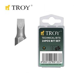 TROY - TROY 22208 Bits Uç Seti (Düz 6,0x25mm, 24 adet)