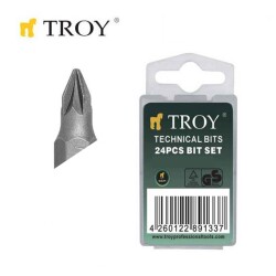 TROY 22210 Bits Uç Seti (PZ1x25mm, 24 adet) - 1