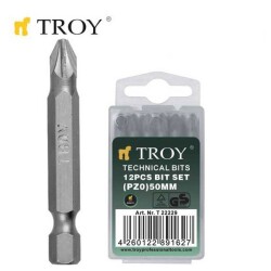 TROY 22231 Bits Uç Seti (PZ2x50mm, 12 adet) - 1