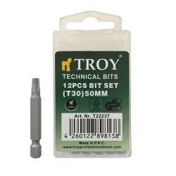 TROY 22237 Torx Bits Uç Seti (T30x50mm, 12Adet)