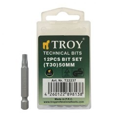 TROY 22237 Torx Bits Uç Seti (T30x50mm, 12Adet) - 2