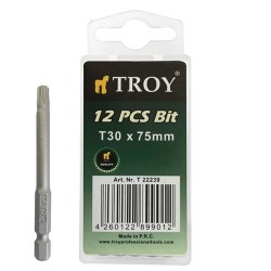 TROY 22239 Torx Bits Uç Seti (T30x75mm, 10Adet) - 2
