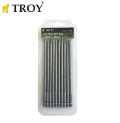 TROY 22240 Torx Bits Uç Seti (T30x150mm, 10 Adet) - 1
