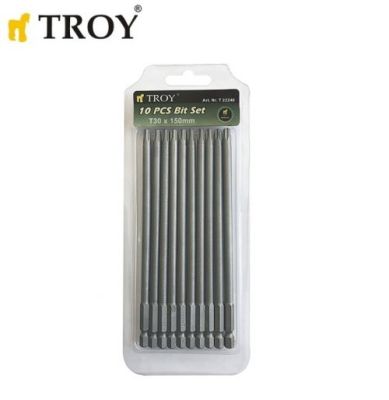 TROY 22240 Torx Bits Uç Seti (T30x150mm, 10 Adet) - 1