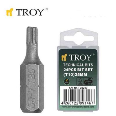 TROY 22241 Torx Bits Uç Seti (T20x50mm, 12 adet) - 1