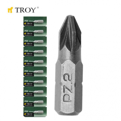 TROY 22254-10 Bits Uç Seti (10xPZ2X25mm)