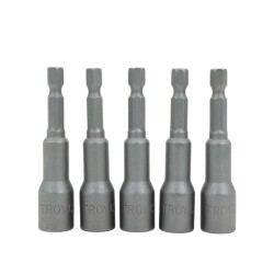 TROY 22292 Bits Uç Girişli Lokma Seti (10x65mm, 5 adet) - 1