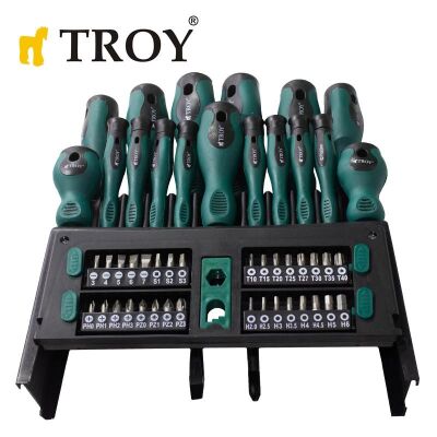 TROY 22350 Tornavida Bits Uç Seti, 50 Parça - 1