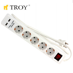 TROY 24025 USB Girişli Beşli Grup Priz ve Uzatma Kablosu - 2