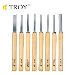 TROY 25008 Ahşap Torna Bıçak Seti (8 Parça) - 2