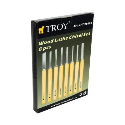 TROY 25008 Ahşap Torna Bıçak Seti (8 Parça) - 8