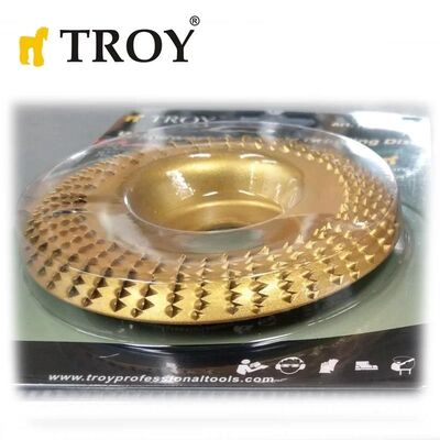 TROY 25074 Avuç Taşlama için Ahşap Aşındırıcı Disk, Toroidal, 125mm - 3