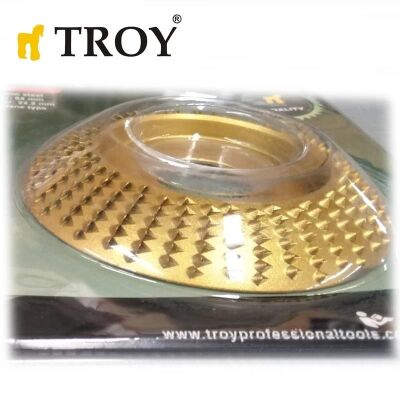TROY 25077 Avuç Taşlama için Ahşap Aşındırıcı Disk, Yarı Küre, 125mm - 3