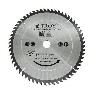 TROY 25256 Ahşap Dairesel Testere Bıçağı Ø305mm x 60T - 1