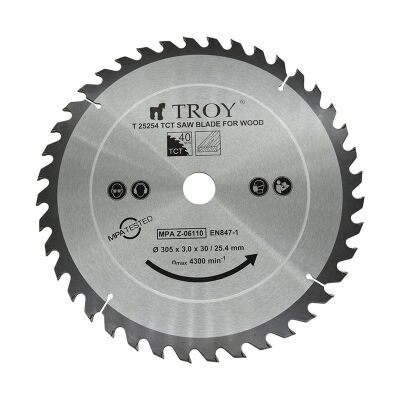 TROY 25254 Ahşap Dairesel Testere Bıçağı Ø305mm x 40T - 1