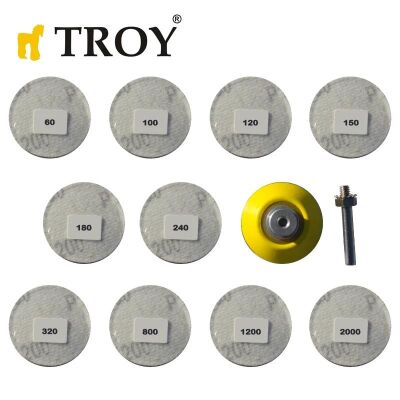 TROY 25930 Aşındırıcı Cırt Zımpara Seti, 101 Parça - 1