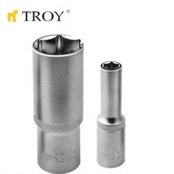 TROY 26115 1/2” Lokma (Ölçü 19mm-Ø25,5mm-Uzunluk 77mm)