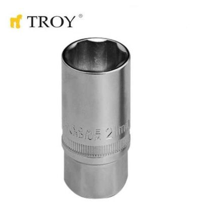 TROY 26126 1/2” Buji Lokması (Ölçü 21mm-Çap 27,8mm-Uzunluk 65mm) - 1