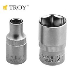 TROY 26151 1/4” Lokma (Ölçü 12mm-Çap 16,8mm-Uzunluk 25mm)