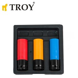 TROY 26157 Tekerlek Somunu Seti, 1/2" 3 Parça
