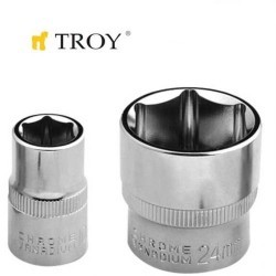 TROY 26160 3/8” Lokma (Ölçü 6mm-Çap 16,8-Uzunluk 28mm) - Thumbnail