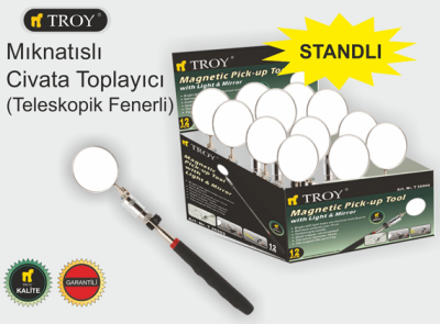 TROY 26900 Mıknatıslı Cıvata Toplayıcı (Teleskopik Fenerli) - 3