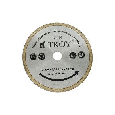 TROY 27120 Mermer Porselen Kesici Elmas Testere, 200mm - 1