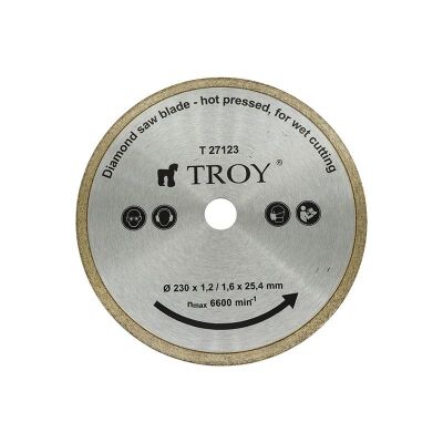 TROY 27123 Mermer Porselen Kesici Elmas Testere, 230mm - 1