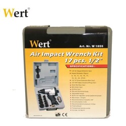 WERT 1855 Havalı Somun Sıkma Seti (1/2", 17 Parça) - 2