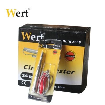WERT 2605 Oto Elektrik Kontrol Kalemi, Metal Gövdeli, 6-24V - 3