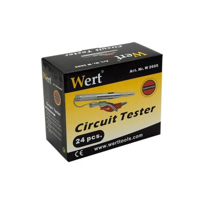 WERT 2605 Oto Elektrik Kontrol Kalemi, Metal Gövdeli, 6-24V - 7