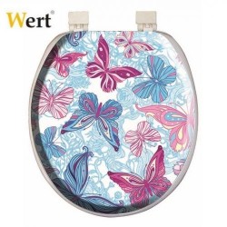 WERT - WERT 8214 Kelebek Desenli Süngerli Klozet Kapağı