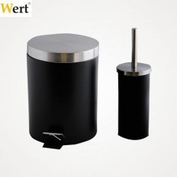WERT - WERT 8217 Banyo Çöp Kovası ve Klozet Fırçası - Siyah