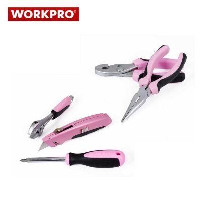 WORKPRO W009012 Çantalı Pembe El Aletleri Seti, 103Parça - 3